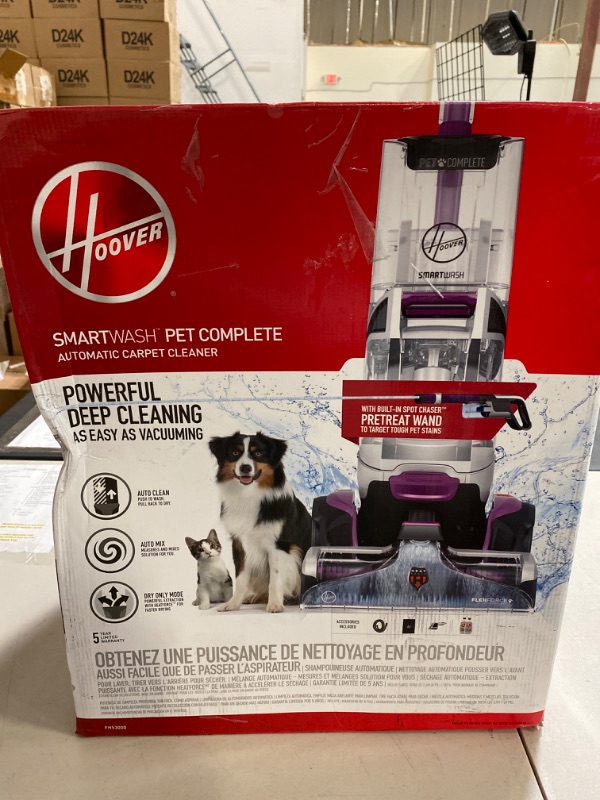 Photo 3 of Hoover SmartWash Pet Automatic Carpet Cleaner Machine with Spot Chaser Wand, Deep Cleaning Shampooer, Carpet Deodorizer and Pet Stain Remover, FH53000PC, Purple
