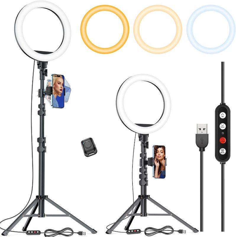 Photo 1 of Kaiess 10.2" Selfie Ring Light with 65" Adjustable Tripod Stand & Phone Holder for Live Stream/Makeup, Upgraded Dimmable LED Ringlight for Tiktok/YouTube/Zoom Meeting/Photography
