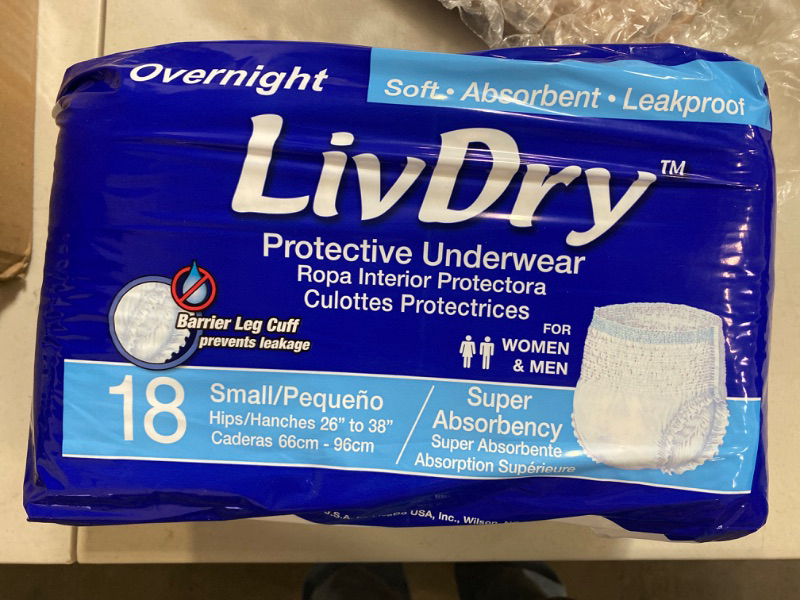 Photo 2 of LivDry Ultimate Adult Incontinence Underwear, High Absorbency, Leak Cuff Protection, Small, 18-Pack
