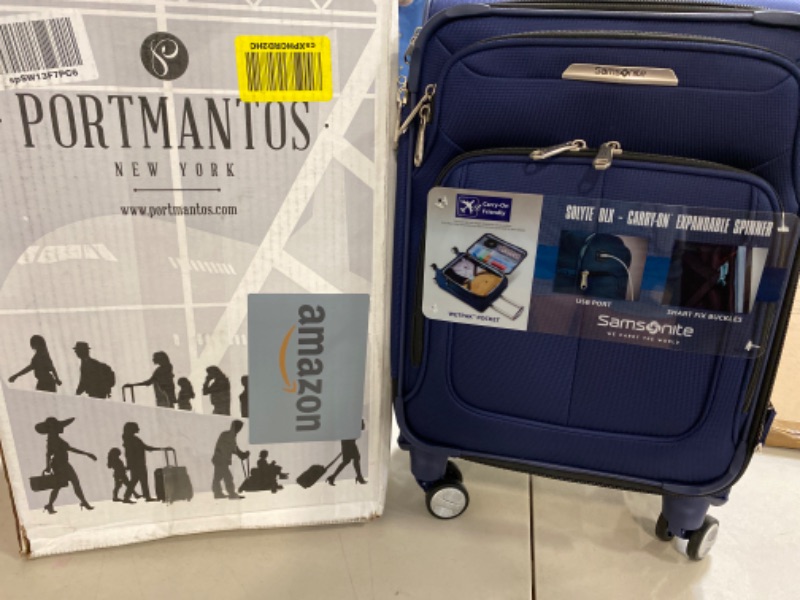 Photo 2 of Samsonite Solyte DLX Softside Expandable Luggage with Spinner Wheels, Iris Blue, Carry-On 20-Inch
