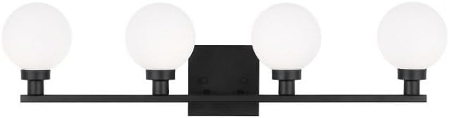 Photo 1 of Generation Lighting 4461604-112 Clybourn Vanity, 4-Light 240 Total Watts, Midnight Black
