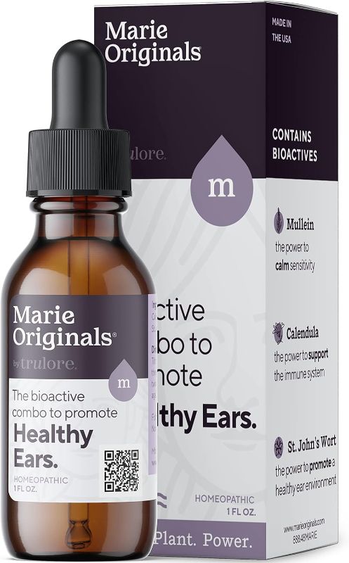 Photo 1 of Marie Originals Organic Ear Oil - Swimmer's Ear Prevention, Earache Relief, and Wax Removal | All-Natural Eardrops with Mullein, Garlic - Suitable for Kids, Adults, Babies, and Dogs
