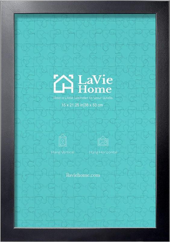 Photo 1 of LaVie Home 15x21.25 Picture Frame Black, Puzzles Frame for Wall Decoration, Classic Black Minimalist Style Suitable for Decorating Houses, Offices, Hotels, Puzzles Posters Photos or Artwork?1 Pack?
