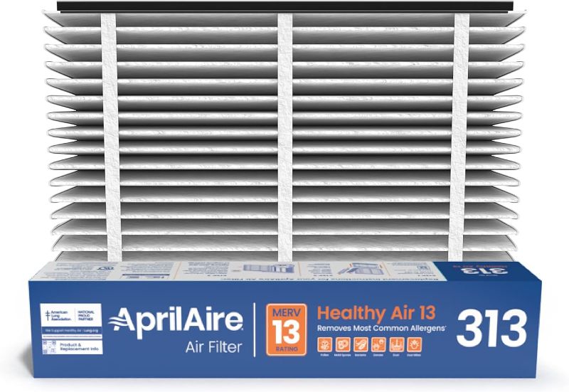 Photo 1 of AprilAire 313 Replacement Filter for AprilAire Whole House Air Purifiers - MERV 13, Healthy Home Allergy, 20x20x4 Air Filter (Pack of 1)
