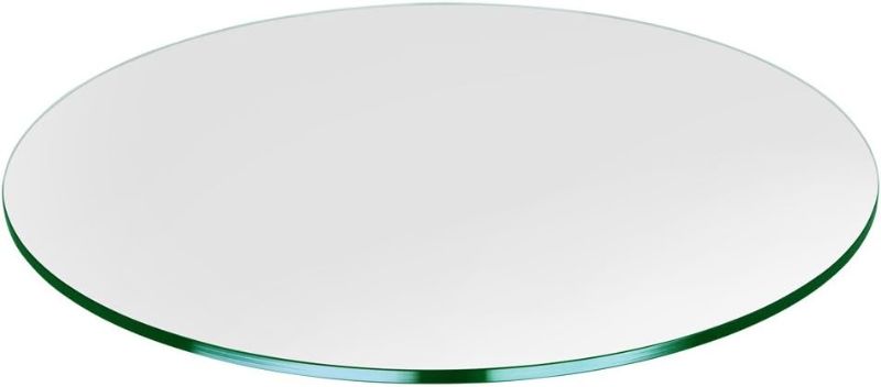 Photo 1 of Dulles Glass 30" Round Glass Table Top - Tempered - 1/4" Thick - Flat Polished Glass
