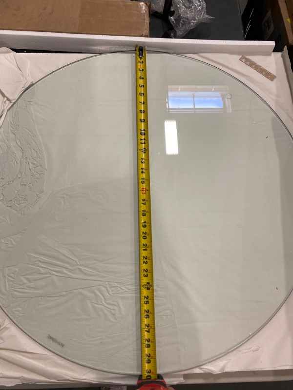 Photo 2 of Dulles Glass 30" Round Glass Table Top - Tempered - 1/4" Thick - Flat Polished Glass
