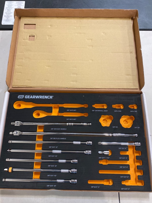 Photo 2 of GEARWRENCH 105 Piece 1/4” Drive Slim Head Mechanics Tool Set in Foam Storage Tray - GWMSMBS01
