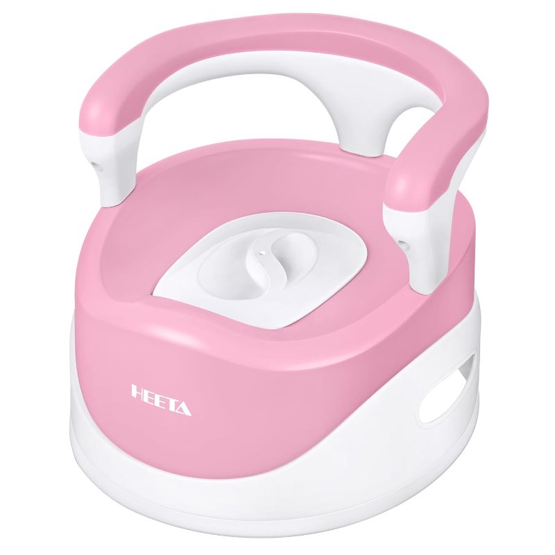 Photo 1 of HEETA Potty Chair for Boys Girls, Toddler Potty Training Seat Comfortable Potty Chair with a High Backrest Handles and Splash Guard, Removable Bowl Easy to Clean, Wide Non-Skid Stable Base Safe, Pink
