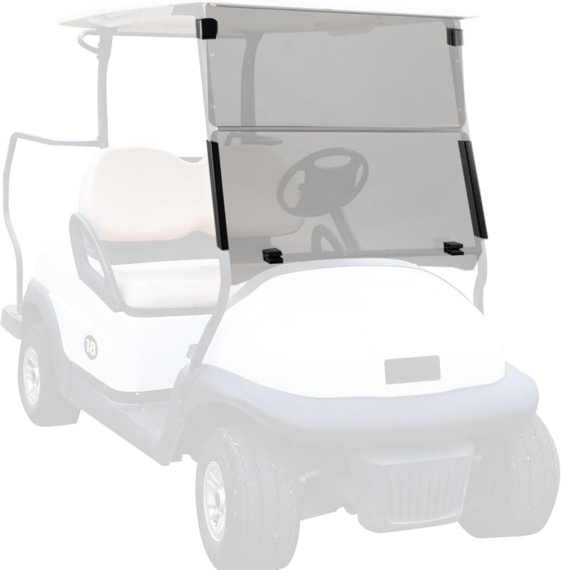 Photo 1 of Ezgo Golf Cart Windshield Ezgo TXT Windshield Replacement for 1995 to 2013 Ezgo TXT and Medalist Models with Tinted Foldable UV Protection and Impact Resistant Acrylic Shield
