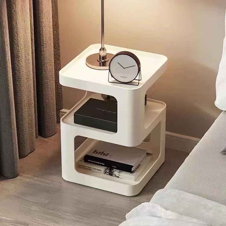 Photo 1 of Small Side Table, Nightstand, Modern End Table, Bedside Table with Storage Shelf, Space-Saving Side Table for Bedroom, end Tables Living Room, Metal Side Table

