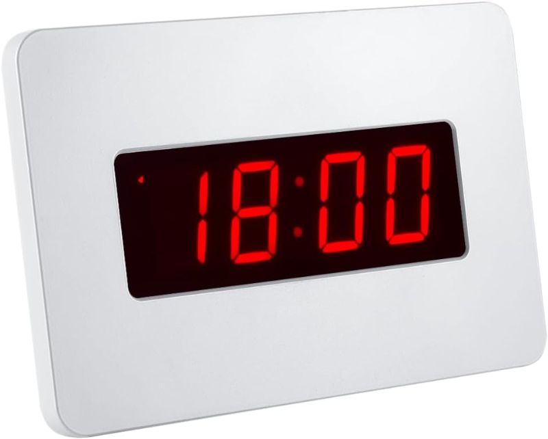 Photo 1 of Digital Wall Clock Battery Operated with LED Display, Wall Clock with Backlight, Table-top, Alarm, Brightness Adjustable,12/24Hr
