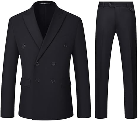 Photo 1 of {XL} MAGE MALE Men's 2 Piece Suit Elegant Solid Double Breasted Slim Fit Tuxedo Suit with Blazer and Pants
