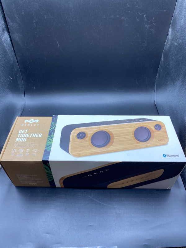Photo 1 of House of Marley Get Together Mini: Portable Speaker with Wireless Bluetooth Connectivity, 10 Hours of Indoor/Outdoor Playtime, and Sustainable Materials, Signature Black
