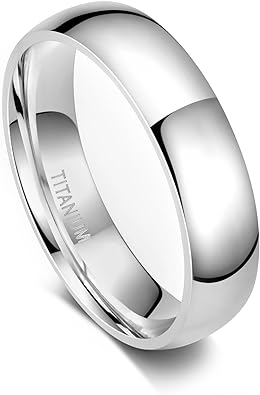 Photo 1 of {7.5} TIGRADE 6mm Titanium Ring Plain Dome High Polished Wedding Band Comfort Fit Size 7.5
