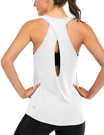 Photo 1 of {L} ICTIVE Womens Cross Backless Workout Tops for Women Racerback Tank Tops Open Back Running Tank Tops Muscle Tank Yoga Shirts
