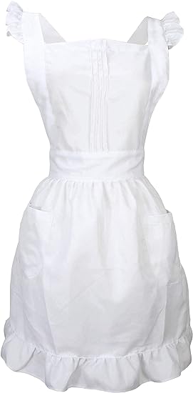Photo 1 of LilMents Retro Adjustable Ruffle Apron with Pockets, Small to Plus Size Ladies
