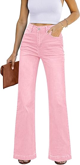 Photo 1 of {4} GRAPENT Womens Flare Jeans High Waisted Wide Leg Baggy Jean for Women Stretch Denim Pants
