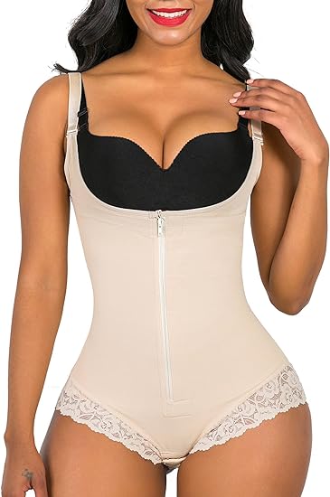 Photo 1 of {XS} SHAPERX Shapewear for Women Tummy Control Fajas Colombianas Body Shaper Zipper Open Bust Bodysuit
