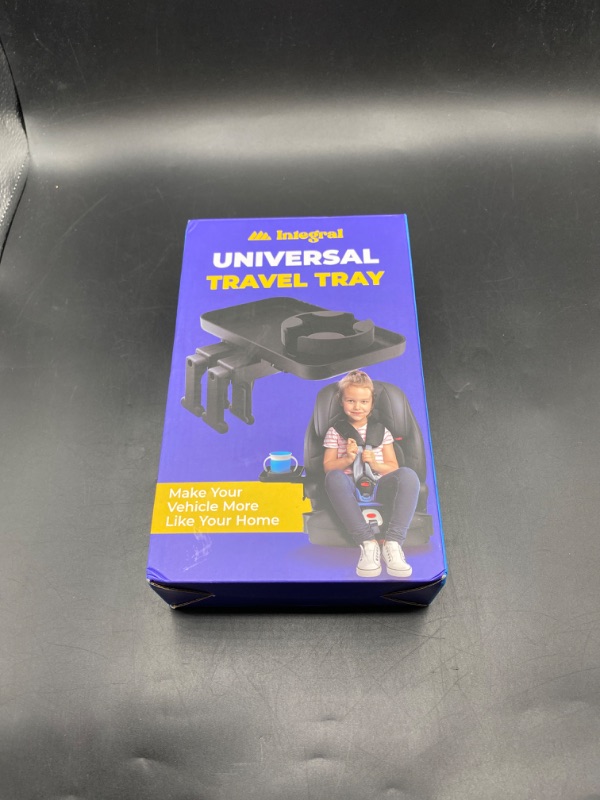 Photo 2 of Adjustable Travel Tray - Universal Quick Attach Clamps for Car Seats, Strollers, Arm Rests, Wagons - Car Seat and Stroller Organizer
