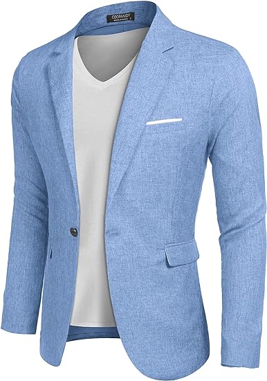 Photo 1 of {L} COOFANDY Men's Blazer Casual Sport Coats Slim Fit One Button Suit Jacket Lightweight Sports Jacket
