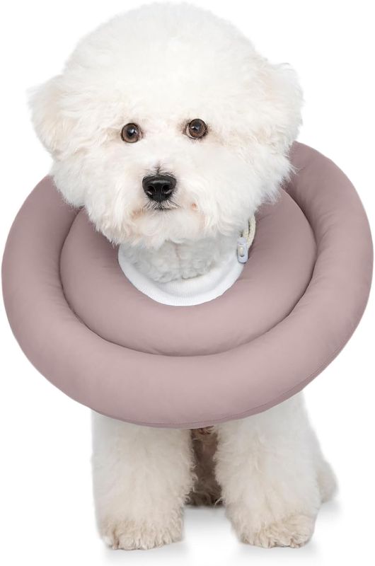 Photo 1 of [m] Dog Cones for Small Dogs,Comfortable Adjustable Soft Dog Cone Alternative After Surgery,Elizabethan Donut Collar for Small Dogs Recovery,Different Sizes for Cats,Medium Dogs and Small Dogs
