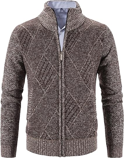 Photo 1 of [m] VtuAOL Men's Cardigan Sweaters Casual Full Zip Sweaters Knitted Cardigan with Pockets
