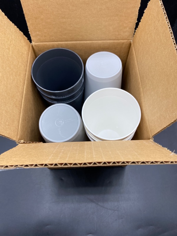 Photo 2 of US Acrylic Newport 20 ounce Unbreakable Plastic Stackable Water Tumblers in Grey Stone | Set of 12 Drinking Cups | Reusable, BPA-free, Made in the USA, Top-rack Dishwasher and Microwave Safe
