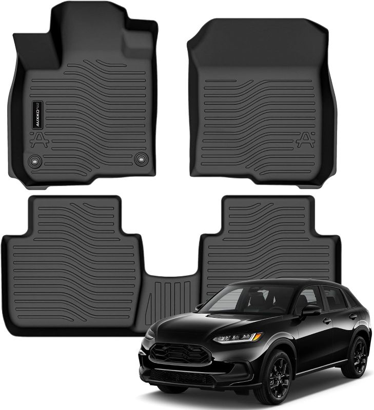 Photo 1 of All Weather Floor Mats Fits for Honda HR-V 2023 2024 TPE Rubber Liners HRV 2023 2024 Accessories All Season Guard Odorless Anti-Slip Mats for 1st & 2nd Row
