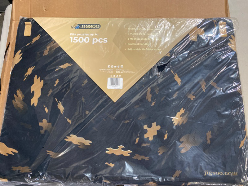 Photo 1 of Portable Jigsaw Puzzle Board - 1500 Pieces Jigsaw Puzzle Storage with Central Board and 2 Sorting Trays - Practical Puzzle Saver Case with Cover, Shoulder Strap, Handles & Velcro Closure Keeper
