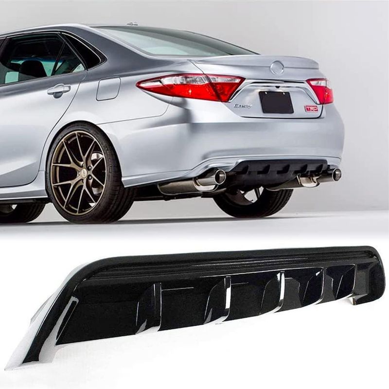 Photo 1 of Rear Lip Bumper Diffuser Fits 2018-2023 Camry SE XSE GT Shark Fin Rear Body Splitter Valance Glossy Black
