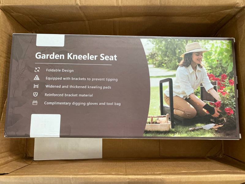 Photo 2 of Upgraded Garden Kneeler and Seat,Foldable Garden Stool Heavy Duty Gardening Bench,Garden Kneelers for Seniors,Great Gardening Gifts for Women and Men, Bench Comes with Tool Pouch & Gloves
