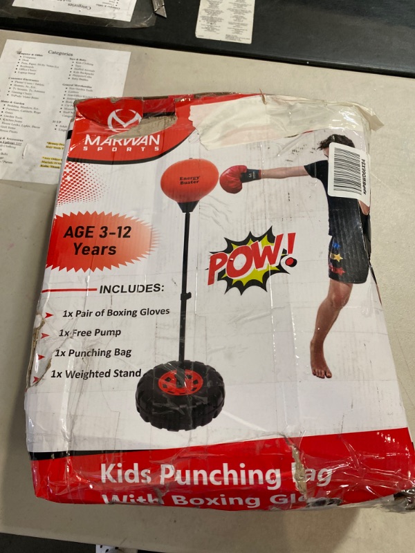 Photo 3 of Punching Bag for Kids, Kids Boxing Bag with Stand, 3 4 5 6 7 8 9 10 Years Old Adjustable Kids Punching Bag, Boxing Equipment with Boxing Gloves, Boxing Set as Boys & Girls Toys Gifts
