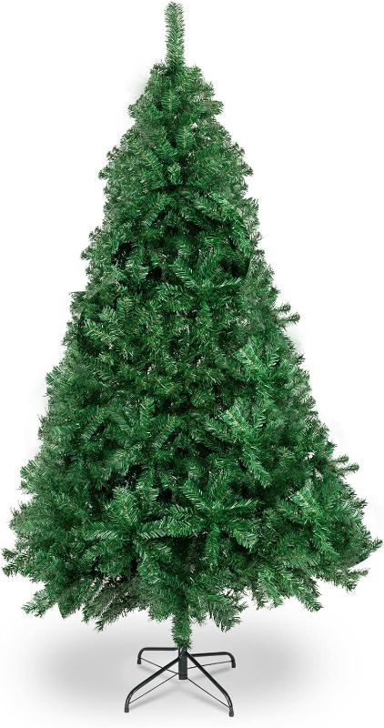 Photo 1 of Bonnlo Upgraded Full 7 Feet Unlit Artificial Full 1100 Tips Branches Christmas Pine Tree with Sturdy Metal Legs
