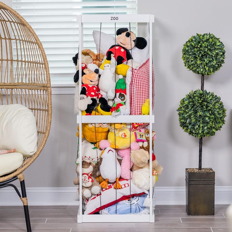 Photo 1 of RELODECOR Stuffed Animal Zoo Storage, Wood Zoo Animals Toy Holder, Animal Cage Organizer, Ball Storage, Zoo Cage for Stuffed Animals
