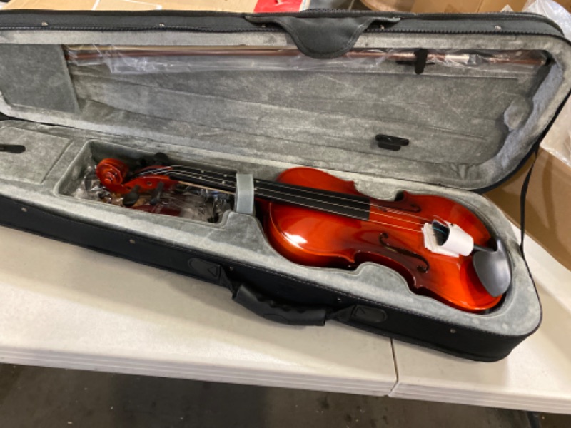 Photo 2 of Eastar Violin 4/4 Full Size for Adults, Violin Set for Beginners with Hard Case, Rosin, Shoulder Rest, Bow, and Extra Strings (Imprinted Finger Guide on Fingerboard), EVA-2
