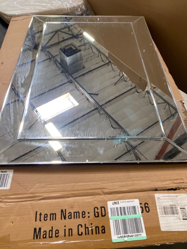 Photo 2 of Large Rectangular Wall Mirror 28"x39" - Angled Beveled Mirror Frame for Vanity, Hallway, Bathroom, Living Room Hangs Horizontal or Vertical
