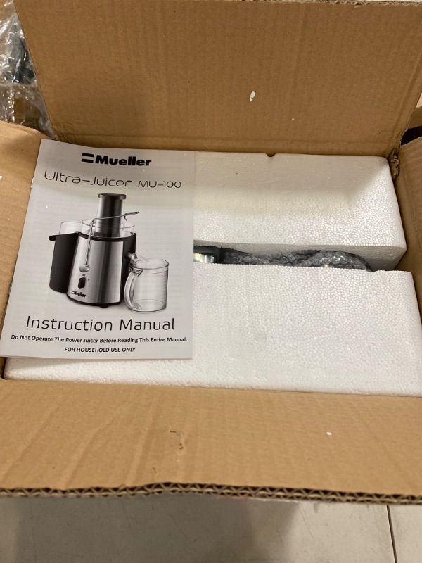 Photo 2 of Mueller Juicer Ultra Power, Easy Clean Extractor Press Centrifugal Juicing Machine, Wide 3" Feed Chute for Whole Fruit Vegetable, Anti-drip, Large, Silver
