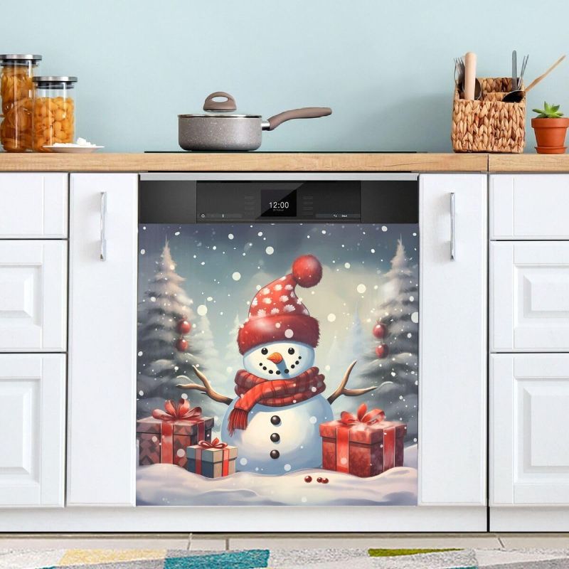 Photo 1 of ALAZA Lovely Snomwna Snowflake Tree Snow Dishwasher Magnet Cover Magnetic Sticker Decorative Refrigerator Wash Machine Magnet Cover 23 x 26 inches
