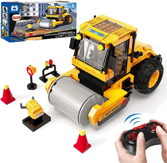 Photo 1 of Building Toys - Stem Toys for Kids Age 8+ - 369 Pcs Remote Control Car Building Kits 2.4 GHz Construction Toys - RC Cars Birthday Gifts for Kids - Wise Block RC Road Roller
