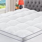 Photo 1 of CYMULA Mattress Topper Queen, Cooling Mattress Pad Cover, Extra Thick Pillow Top Mattress Topper with 8-21 Inch Elasticated Deep Pockets, Plush Down Alternative Fill Mattress Protector
