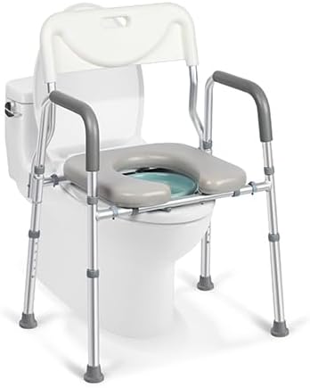 Photo 1 of Xilingol Raised Toilet Seat with Handles and Back,350lb Bedside Commode Chair with Arms, 4-in-1 Adjustable and Portable Bathroom Chair for Adults, Seniors, Elderly, Handicapped, Disabled
