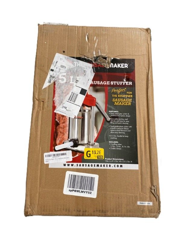 Photo 2 of The Sausage Maker - 5 lb. Heavy Duty Vertical Sausage Stuffer - Includes Stuffing Tubes - Metal Gears
