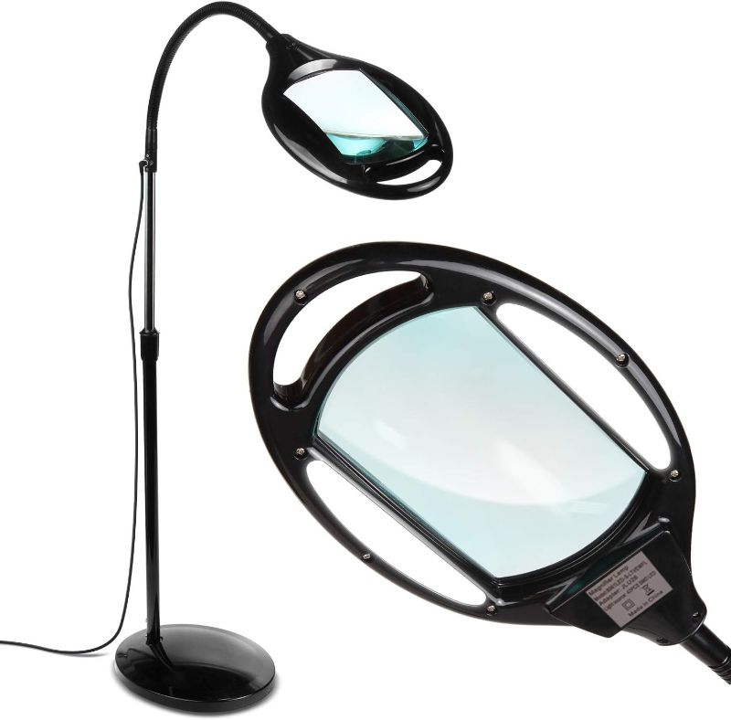 Photo 1 of Brightech LightView Pro Magnifying Floor Lamp - Hands Free Magnifier with Bright LED Light for Reading - Work light With Flexible Gooseneck - Standing Mag Lamp
