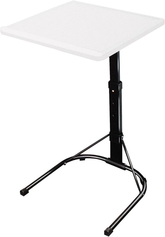 Photo 1 of Folding TV Tray Table - Adjustable TV Dinner Table, Couch Table Trays for Eating, Office, Laptop Stand, Portable Bed Sofa Dinner Tray with 3 Angles & 3 Height, White
