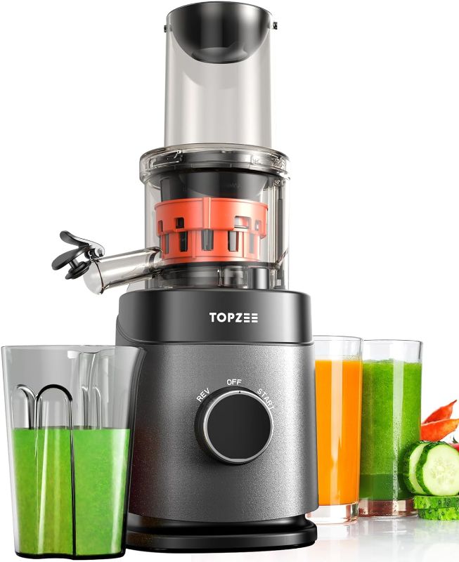Photo 1 of Masticating Juicer Machines, Powerful Slow Cold Press Juicer with Feed Chute, Vegetable And Fruit, 24 oz Juice Cup, Easy to Clean with Brush
