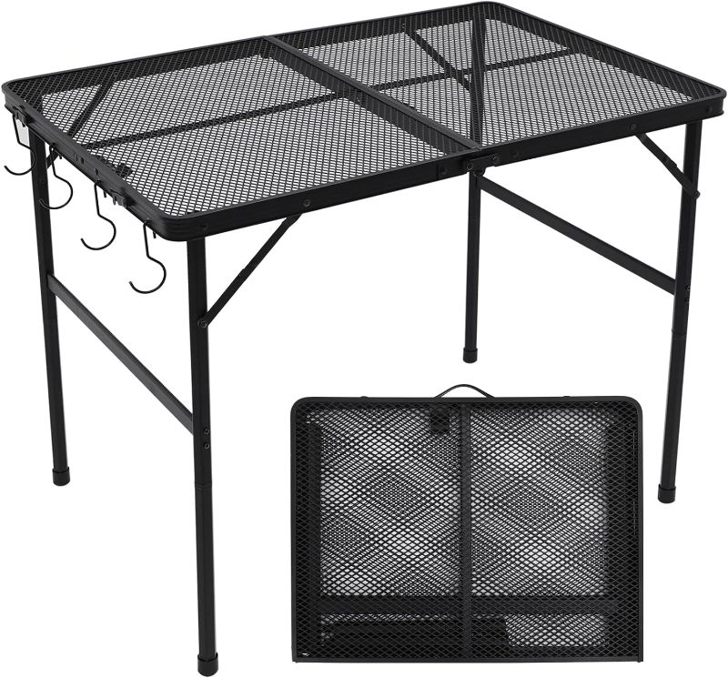 Photo 1 of Outdoor Grill Camping Folding Table 3 Ft, Aluminium Picnic Table - Portable, Lightweight, Compact & Height Adjustable Collapsible Patio BBQ Garden Table
