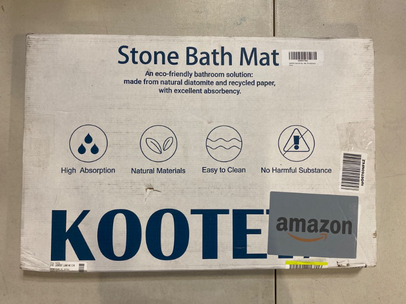 Photo 2 of Stone Bath Mat, Diatomaceous Earth Shower Mat, Super Absorbent, Non-Slip, Quick Drying, Easy to Clean - Ideal for Bathroom, Shower Floor, and Kitchen Counter (23.5x15” Gray-Diamond Shape)
