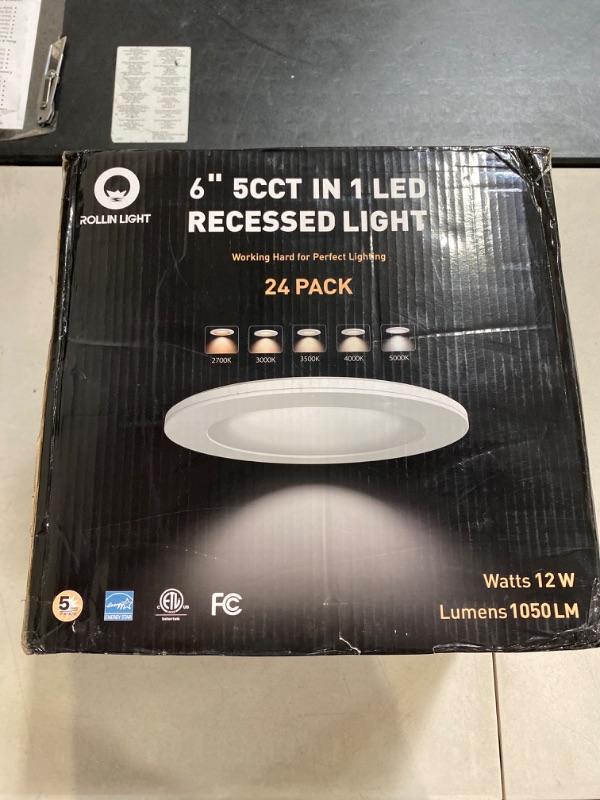 Photo 2 of 24 Pack 6 Inch Ultra Thin LED Recessed Ceiling Lights, High Brightness 1500LM, Selectable CCT 2700K/3000K/3500K/4000K/5000K, Dimmable, 14W, Canless with Junction Box - Energy Star
