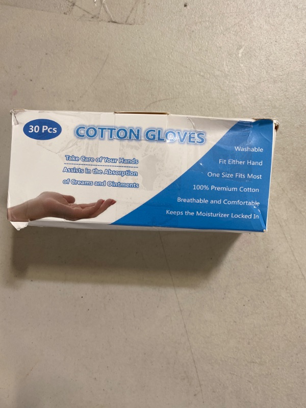 Photo 1 of Cotton Gloves for Dry Hands, Paxcoo 30 Pairs Large White Cotton Gloves for Cosmetic Moisturizing and Inspection
