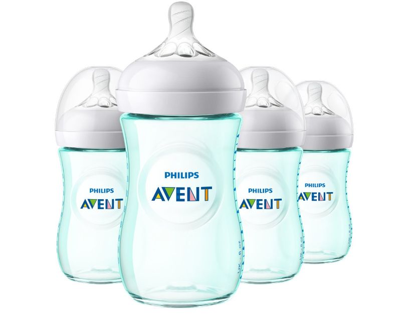 Photo 1 of Philips Avent Natural Baby Bottle, Teal, 9oz, 4pk, SCF013/44

